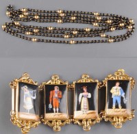 Lot 815 - A Victorian jet and gold necklace, composed of...