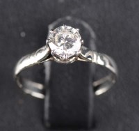 Lot 839 - A single stone diamond ring, the brilliant cut...