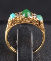 Lot 847 - A Victorian turquoise and diamond ring, c.1890,...