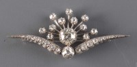 Lot 862 - A diamond brooch, circa 1890, of wing design,...