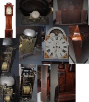 Lot 938 - A mahogany longcase clock, the painted roman...