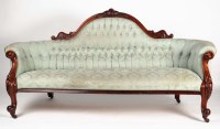 Lot 964 - A Victorian mahogany button back settee, with...