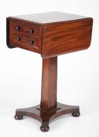 Lot 973 - A 19th Century mahogany work table, with a...