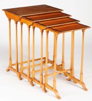 Lot 977 - A quartetto nest of Edwardian satinwood...