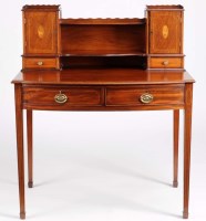 Lot 978 - An Edwardian inlaid mahogany writing desk, the...