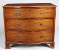 Lot 979 - A George III mahogany serpentine front chest...