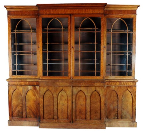 Lot 986 - A large early Victorian mahogany breakfront...