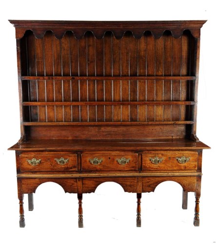 Lot 1007 - An 18th Century elm dresser, the associated...