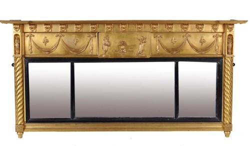 Lot 1025 - A Regency giltwood and gesso overmantel mirror...