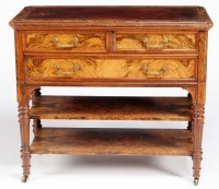 Lot 1033 - A Victorian burr walnut side table by Chindley...