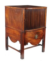 Lot 1062 - A Georgian mahogany pedestal commode with...