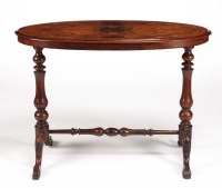 Lot 1085 - A Victorian oval burr walnut veneered...