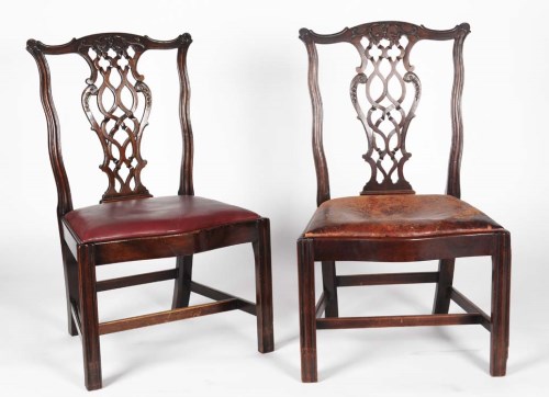 Lot 1088 - A Harlequin set of Chippendale period and...