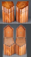 Lot 1095 - A pair of George III mahogany knife boxes, the...