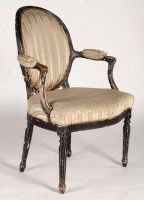 Lot 1100 - A 19th Century beech wood and later ebonised...