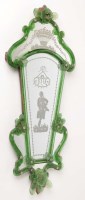 Lot 1111 - A Venetian glass wall mirror with green tinted...