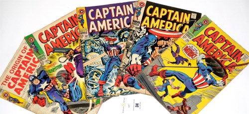 Lot 34 - Captain America, No's. 105, 106, 107, 108 and...