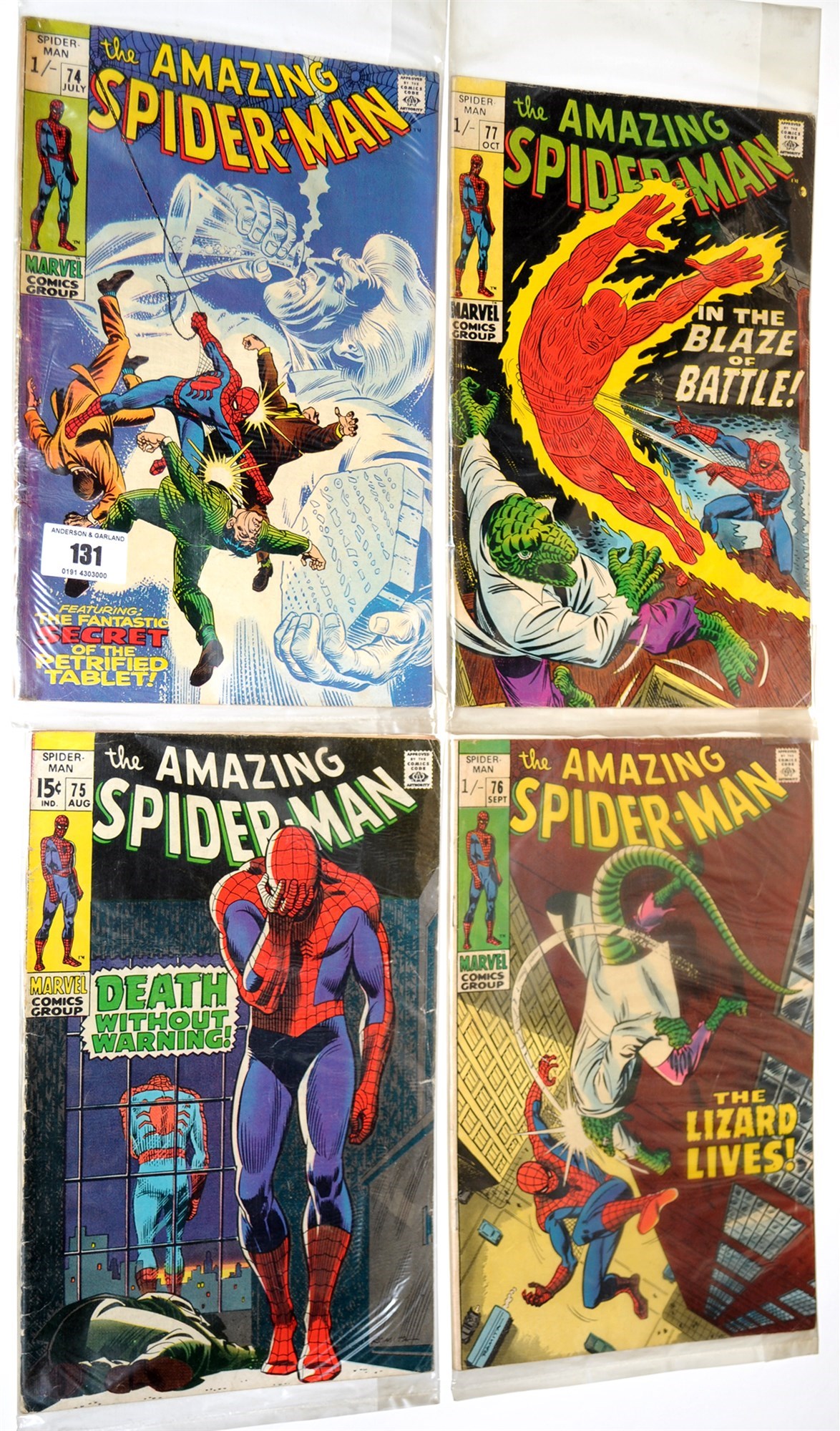 Lot 131 - The Amazing Spider-Man, No's. 74, 75, 76 and