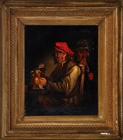Lot 138 - Manner of David Teniers ''Two men drinking in...