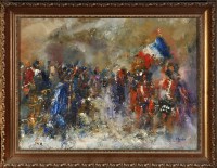 Lot 166 - Frank Burke A French cavalry charge signed and...