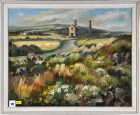 Lot 172 - E*** Chubb A moorland view with ruined...