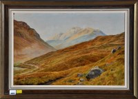 Lot 183 - Charles Jones A Welsh mountainous landscape...