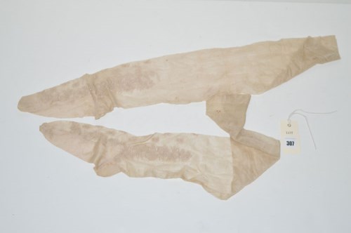 Lot 307 - A pair of Queen Victoria's silk stockings,...
