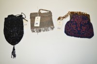 Lot 313 - Early 20th Century beadwork purses, to include:...