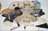 Lot 314 - 19th Century and later fans, to include: two...