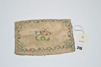 Lot 319 - An 18th Century embroidered billet-doux purse,...