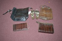 Lot 336 - Vintage crocodile and snakeskin handbags of...