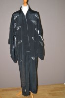 Lot 342 - A 20th Century Chinese black silk robe, with...