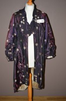 Lot 355 - A 1920's purple silk robe, embroidered flower...