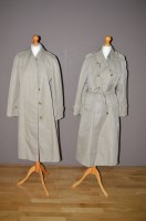Lot 371 - Two beige Burberry trench coats, one double...