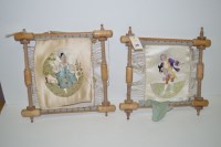 Lot 375 - A pair of early 20th Century silk embroidered...