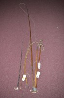 Lot 387 - A leather and stained wood driving whip,...