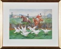 Lot 64 - G*** D*** R*** - Two hunt members taking a...