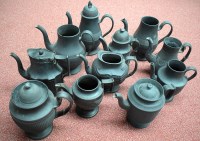Lot 16 - A selection of basalt ware coffee pots, one...