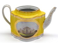 Lot 28 - A teapot, possibly William Billingsley, yellow...