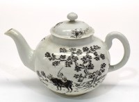 Lot 37 - A Worcester soft paste globular teapot, c.1760,...