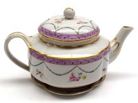 Lot 38 - Derby teapot, c.1785, decorated with swags,...