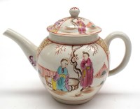Lot 50 - A Lowestoft soft paste teapot, c.1765,...