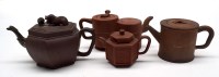 Lot 60 - A Chinese stoneware hexagonal teapot, c.1750,...