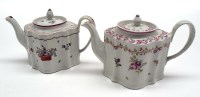 Lot 71 - A Newhall hard paste commode-shaped teapot,...