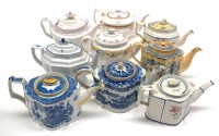 Lot 78 - Nine teapots, to include: four commode-shaped...