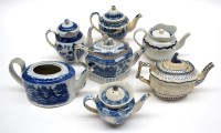 Lot 83 - Pearlware teapots, to include: one with swan...