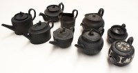 Lot 102 - Basalt ware teapots, various, of small size,...