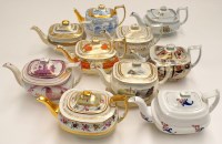 Lot 103 - Oval teapots, makers include: Spode; Ridgeway;...