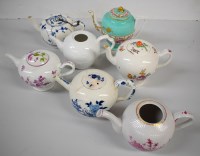 Lot 142 - Seven 19th Century globular teapots (two...