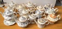 Lot 146 - Fifteen teapots, mainly 19th Century, one on...